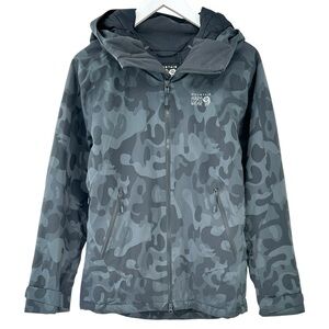 Mountain Hardwear Firefall Insulated Blue Gray Camo Print Winter Ski Snow Jacket